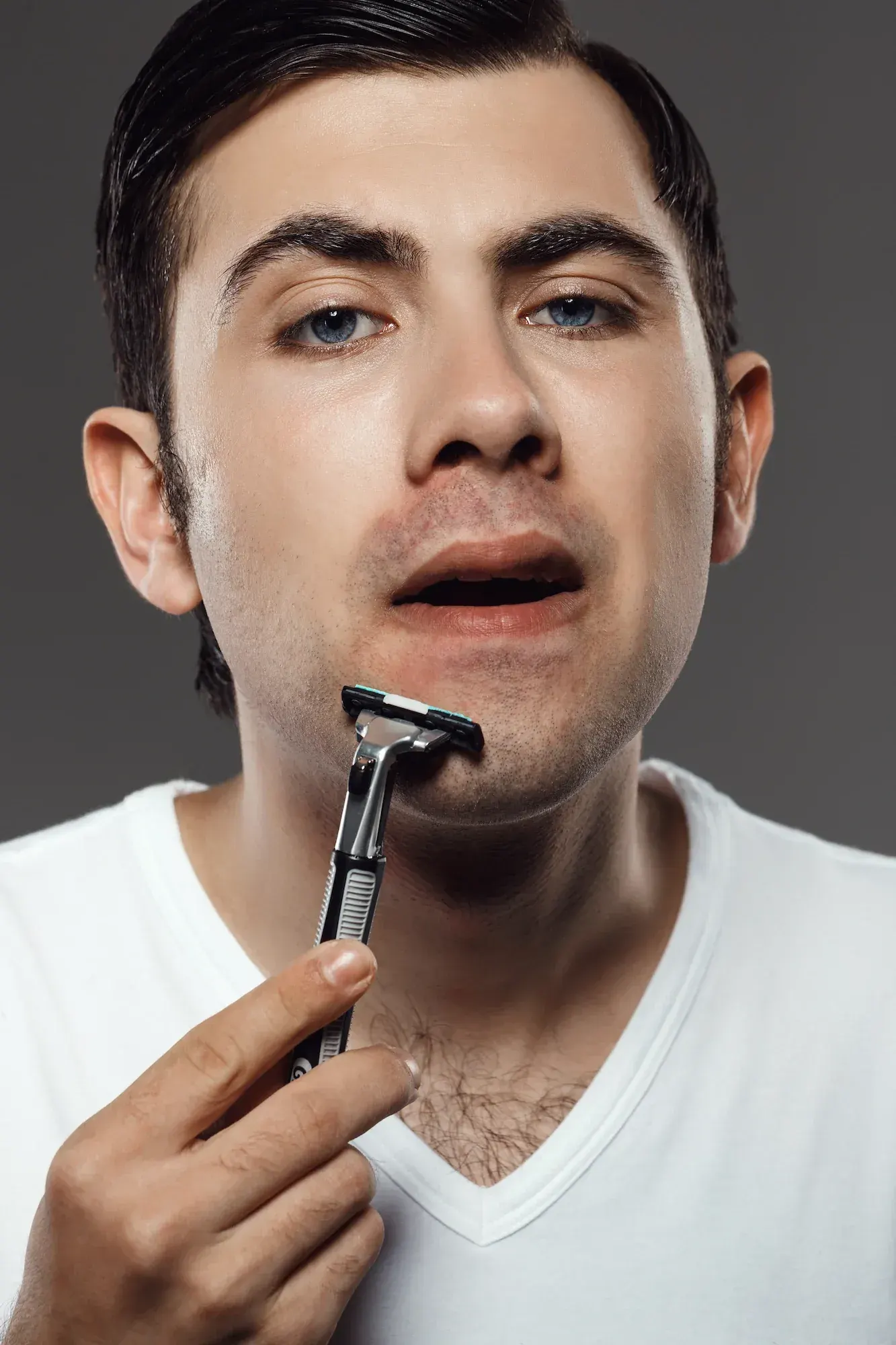 Close-up of facial hair along the upper lip and chin at Radiant Laser MD Cambridge